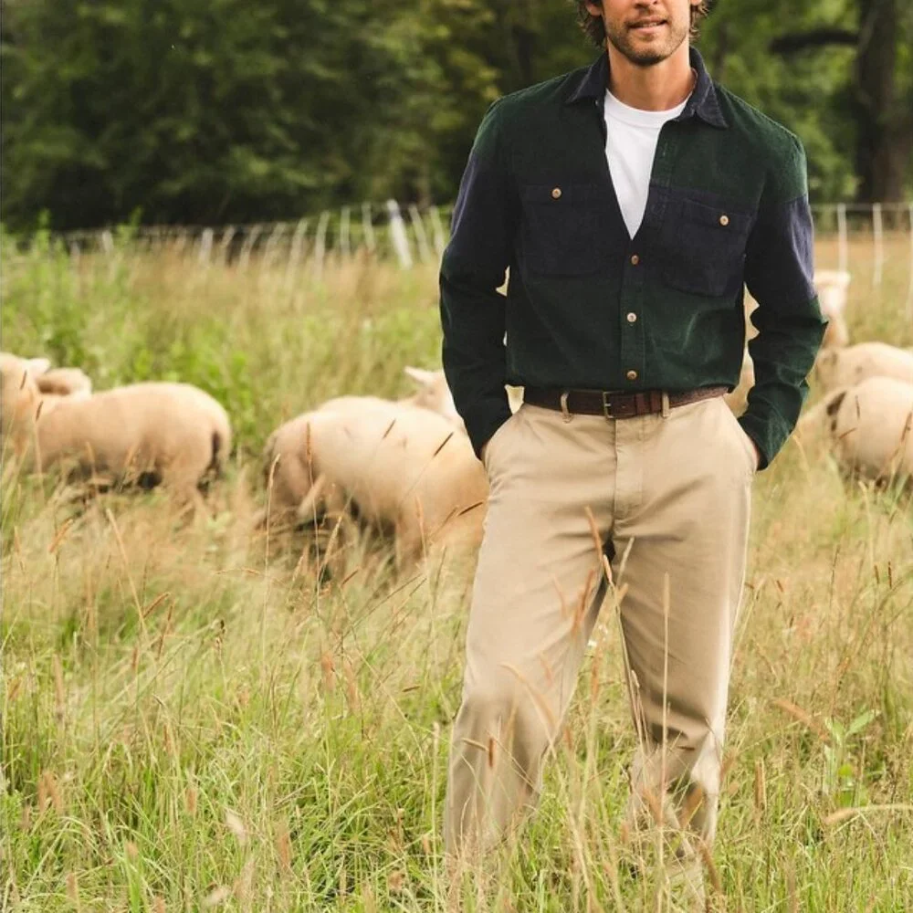 J. Crew Midweight corduroy workshirt in colorblock L